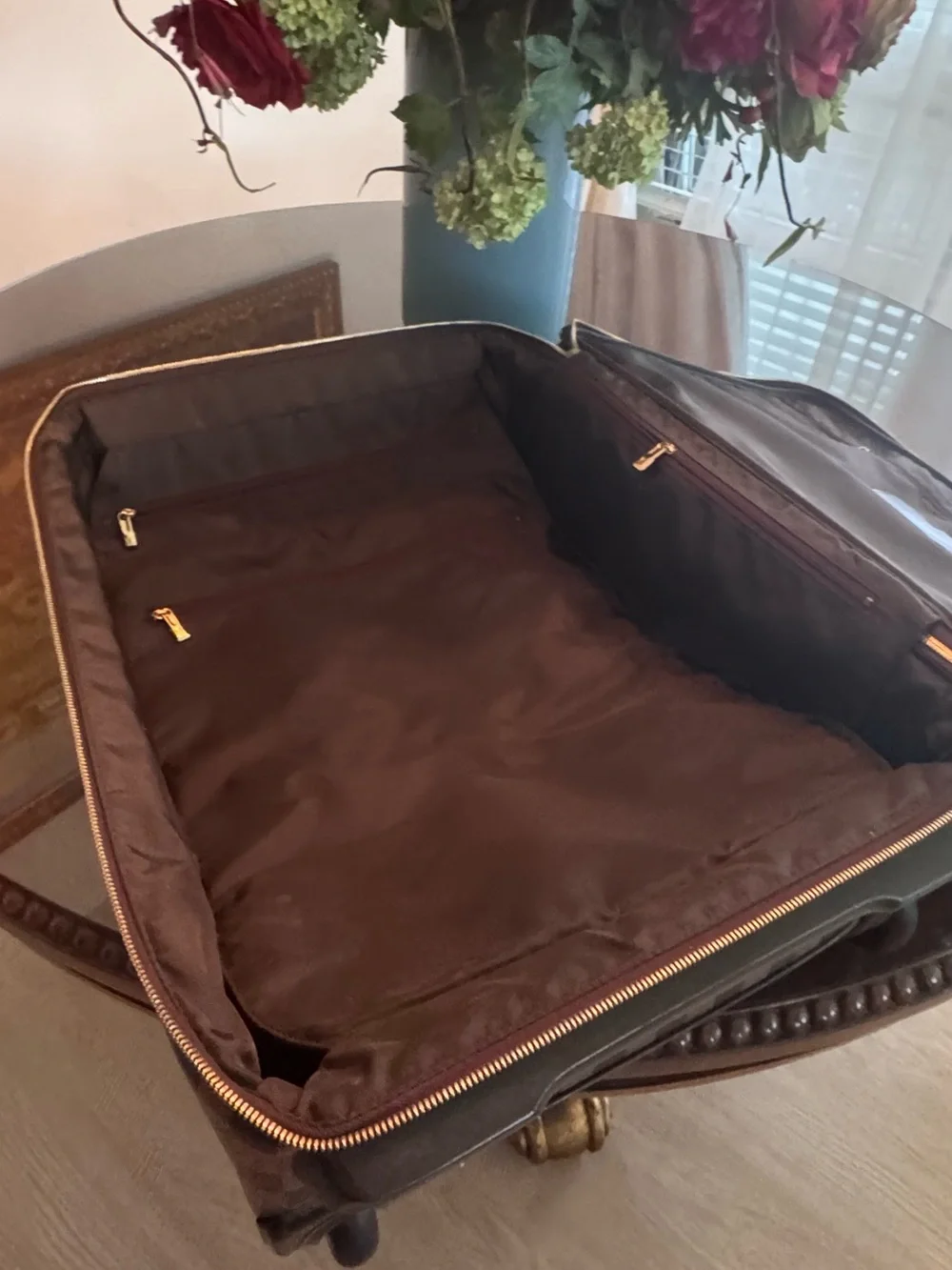 Louis Vuitton Brown Damier Checkered Travel Backpack with Gold Hardware